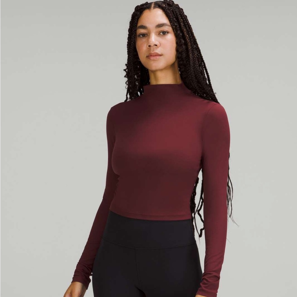 Lululemon All Aligned Mock Long Sleeve Shirt *Red Merlot